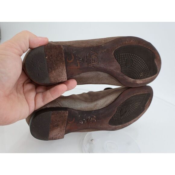 AGL Womens Ballet Flat Women's Size 37 7 Brown Snake Print Leather Slip On Shoes - Picture 8 of 12